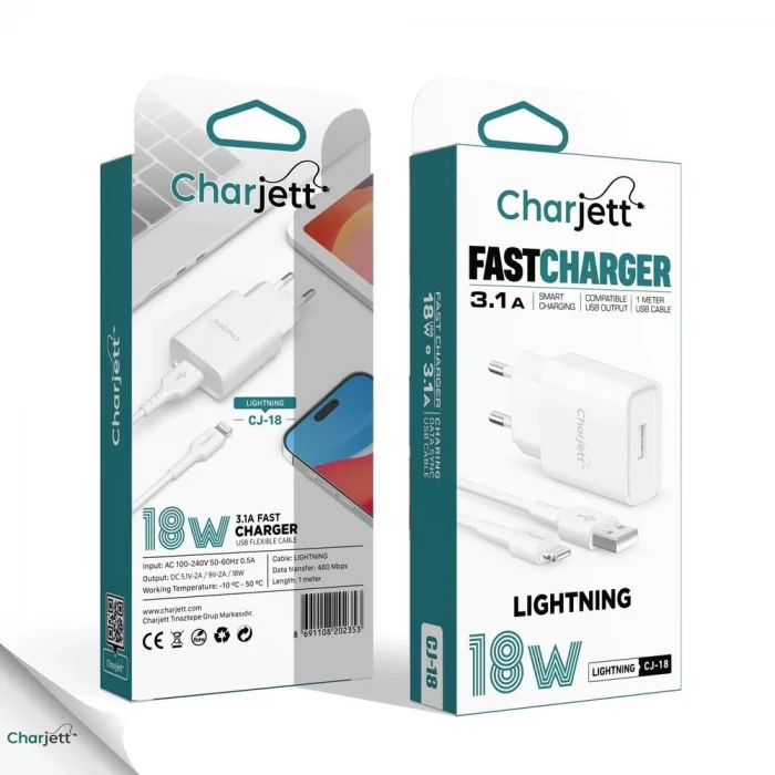 Charjett 18W Lightning Şarj Seti